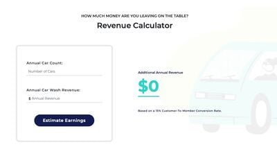 Screenshot of Everwash's revenue calculator